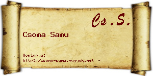 Csoma Samu névjegykártya